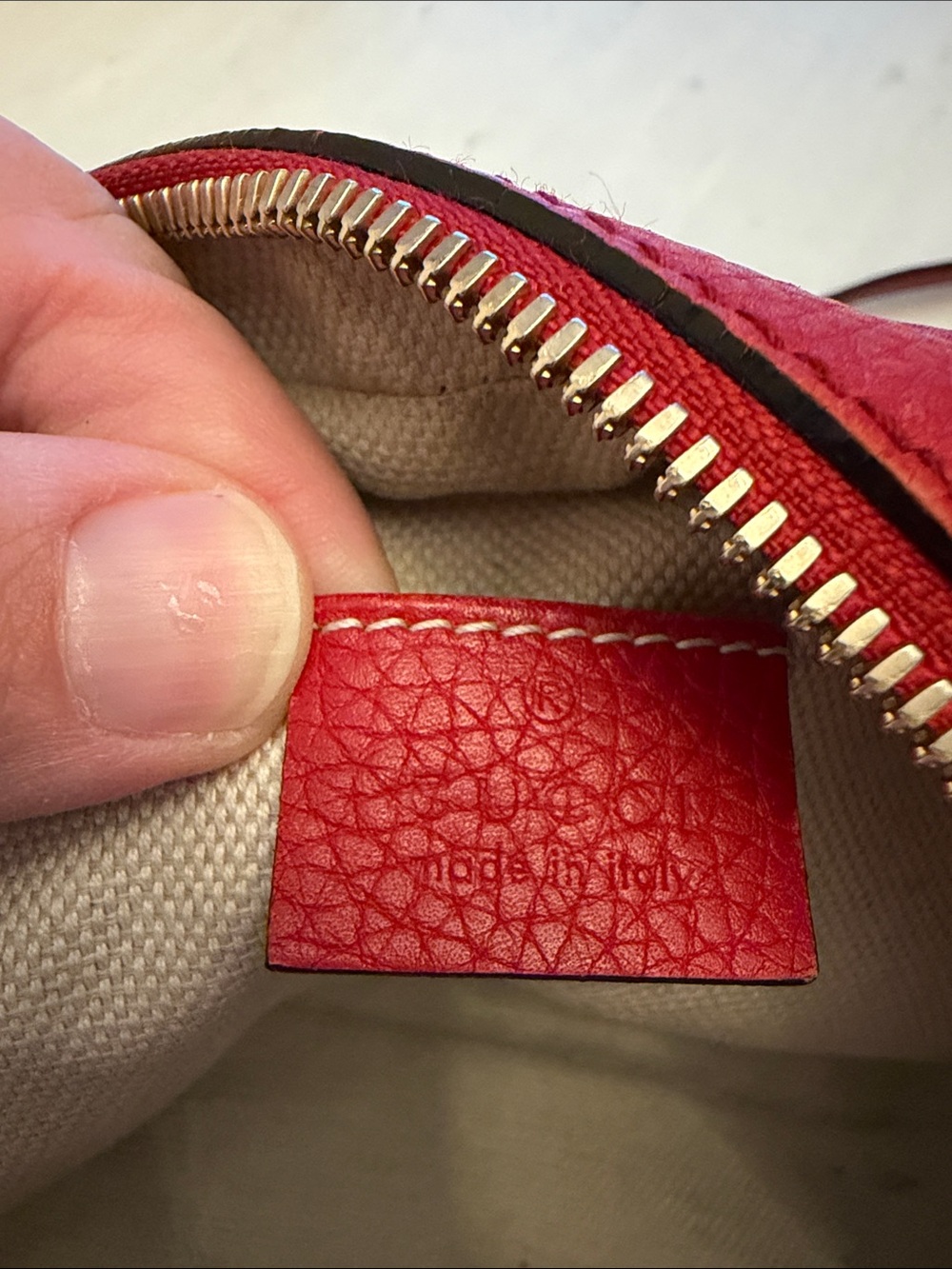 Gucci Red Pebbled Leather Crossbody with Tassel - Picture 11 of 12